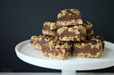 healthy-no-bake-fudge-oatmeal-bars-gluten-free image