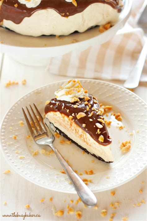 no-bake-creamy-peanut-butter-chocolate-cheesecake image