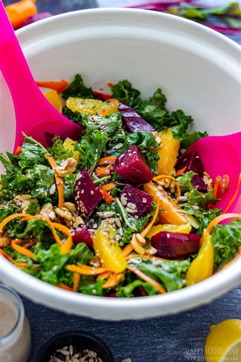 healthy-kale-and-beet-salad-recipe-happy-foods-tube image