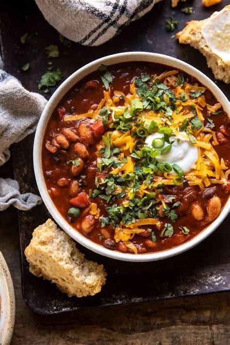 healthy-slow-cooker-chipotle-bean-chili-half-baked image
