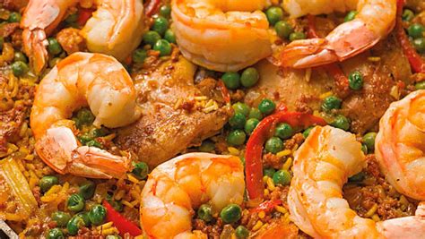 barbecue-paella-with-chicken-shrimp-chorizo image