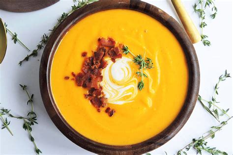 brown-butter-bacon-butternut-squash-soup-food image