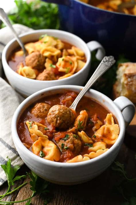 meatball-soup-with-cheese-tortellini-the image