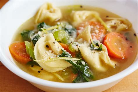 lemony-tortellini-spinach-soup-kitchn image