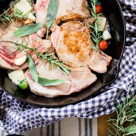 skillet-pork-chops-with-garlic-and-butter-farmhouse image