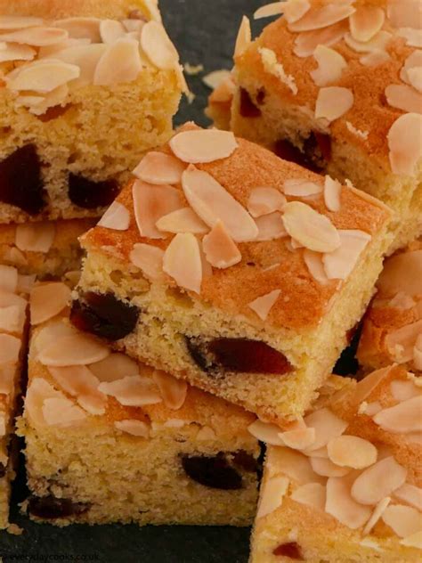 cherry-and-almond-traybake-everyday-cooks image