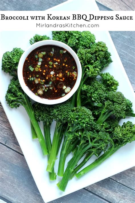 broccoli-with-korean-bbq-dipping-sauce-mirlandras image