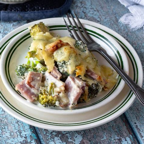 keto-ham-casserole-with-swiss-cheese-and-broccoli image