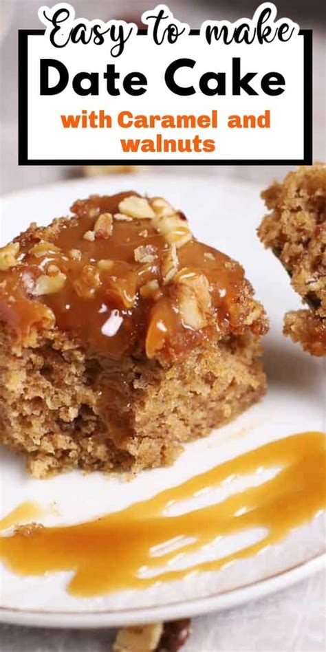 date-cake-recipe-with-walnuts-and-caramel-sauce image