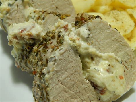 herb-garlic-cream-cheese-and-bacon-stuffed-pork image