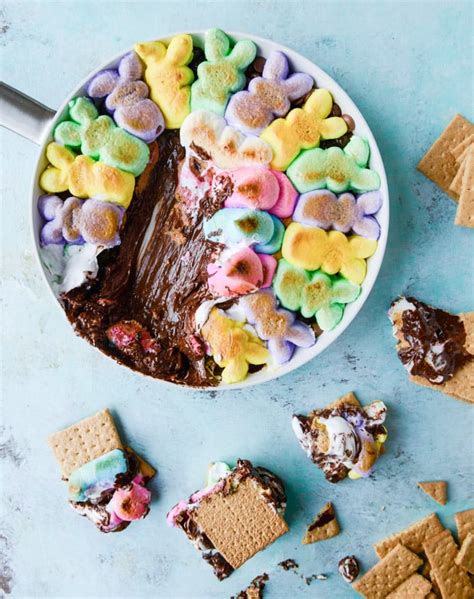chocolate-peanut-butter-peeps-skillet-smores-video image