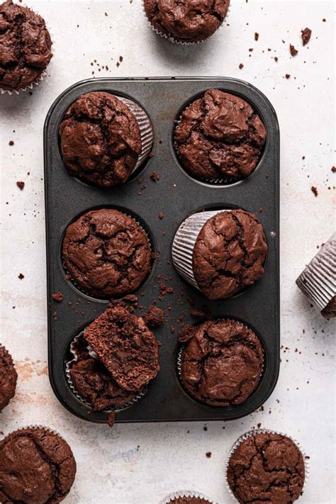 triple-chocolate-muffins-brown-eyed-baker image