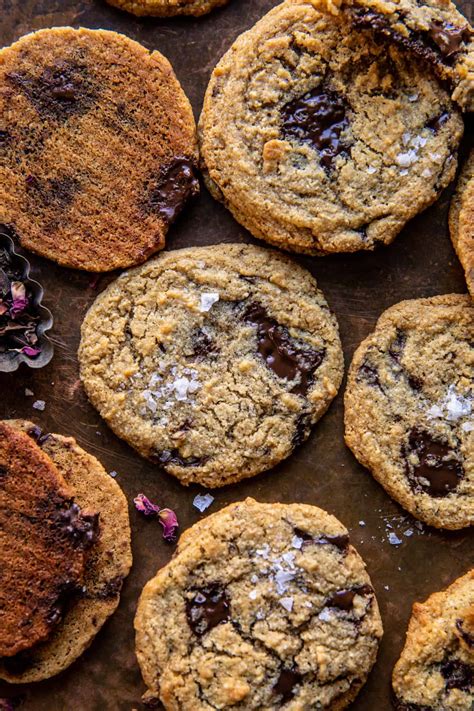 salted-tahini-butter-chocolate-chip-cookies-half-baked image