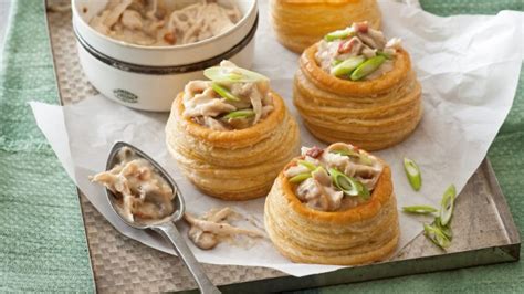 chicken-bacon-and-mushroom-vol-au-vents-recipe-good-food image