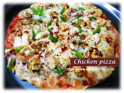 chicken-pizza-homemade-spicy-chicken-pizza image