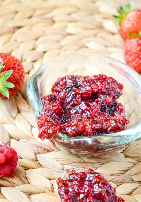 easy-homemade-strawberry-and-raspberry-relish image