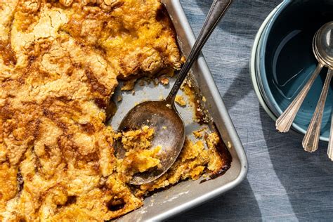 peach-dump-cake-recipe-mixed-cooked-in-1-pan image