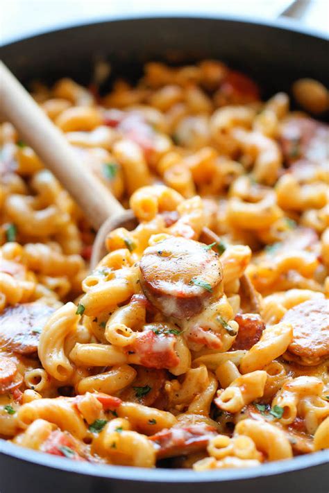one-pot-andouille-sausage-skillet-pasta-damn-delicious image