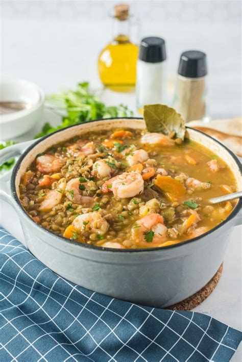 lentil-stew-recipe-with-shrimp-my-dominican-kitchen image
