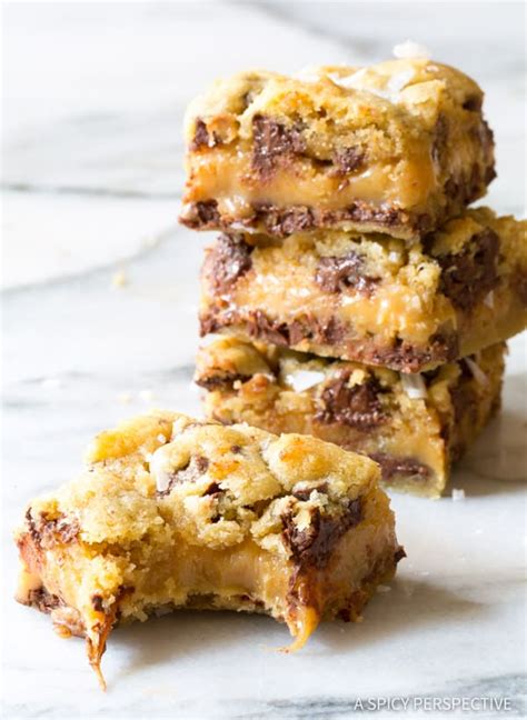 salted-caramel-chocolate-chip-cookie-bars-a-spicy image
