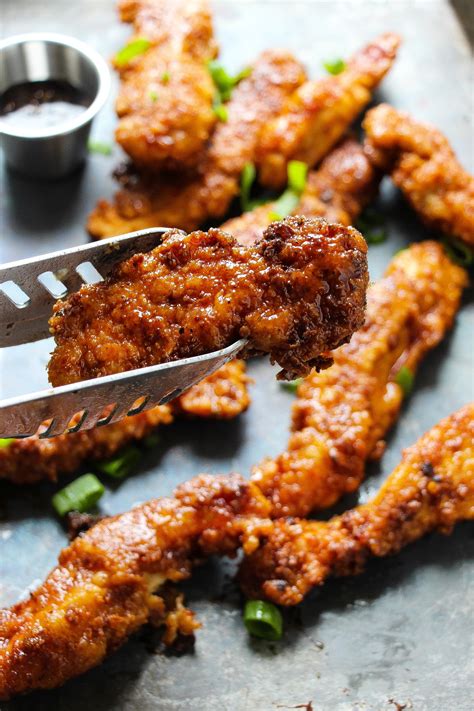 spicy-brown-sugar-glazed-fried-chicken-strips-layers-of-happiness image