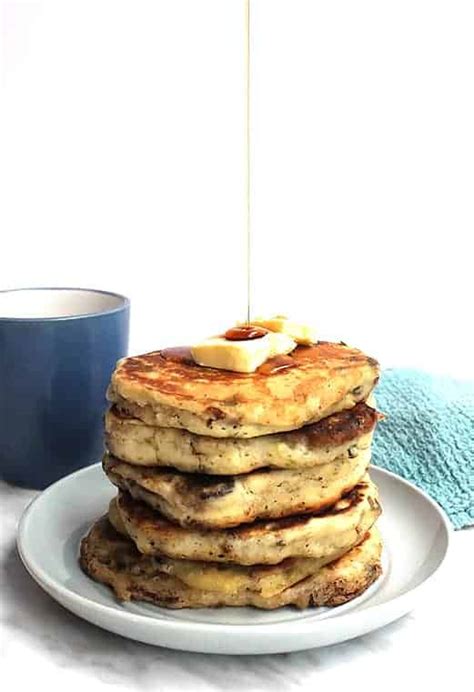 savory-pancakes-with-bacon-jalapeno-and-maple-syrup image