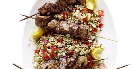 lemon-soy-beef-kebabs-with-pearl-couscous image