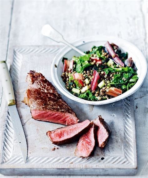 seared-steak-with-lentils-and-veg-recipe-delicious image