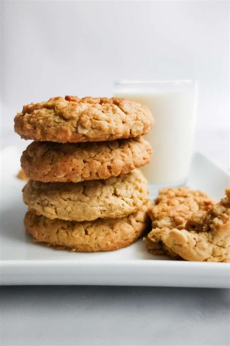chewy-peanut-butter-oatmeal-cookies-recipe-simply image