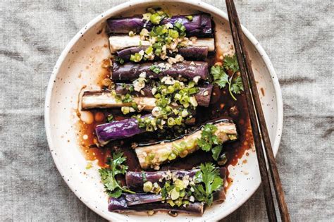 chinese-steamed-eggplant-topped-with-aromatics-and-drizzled image