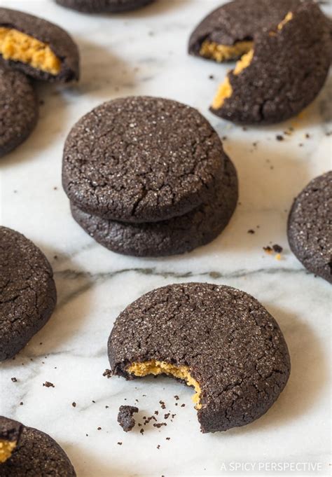 chocolate-peanut-butter-stuffed-cookies-a-spicy image