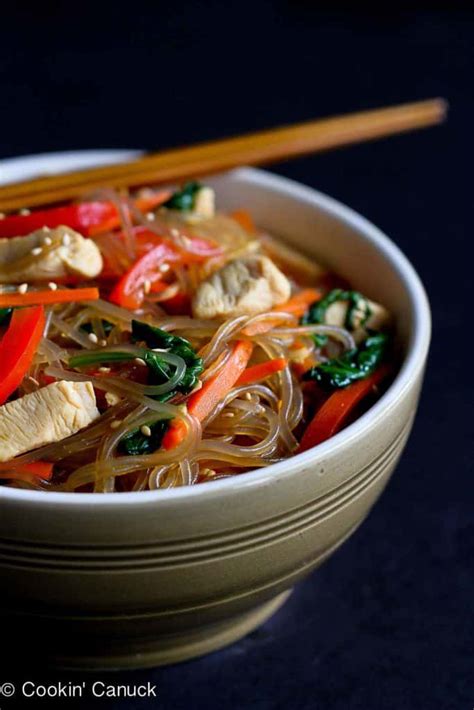 korean-glass-noodles-with-chicken-vegetables image