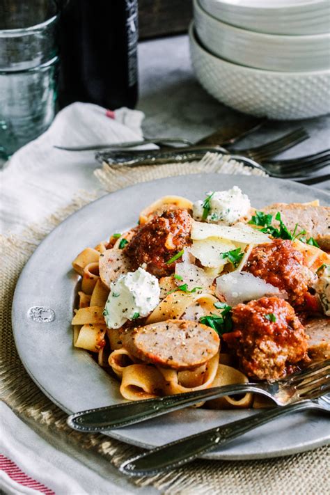 pappardelle-with-meatballs-spicy-sausage-herbed image