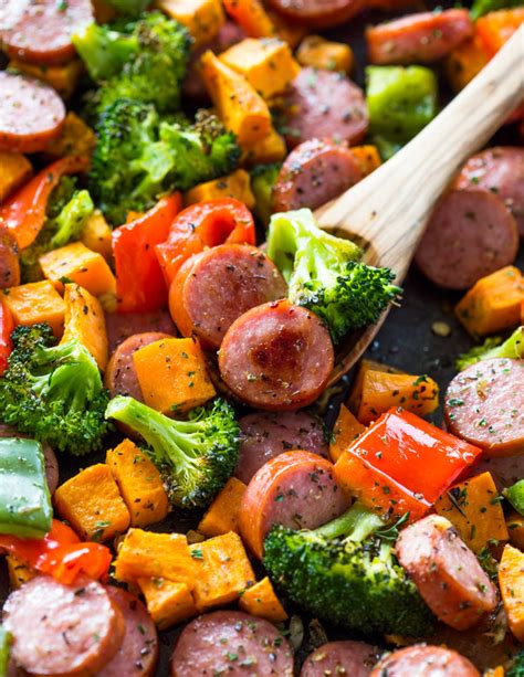 healthy-20-minute-sheet-pan-sausage-and-veggies image