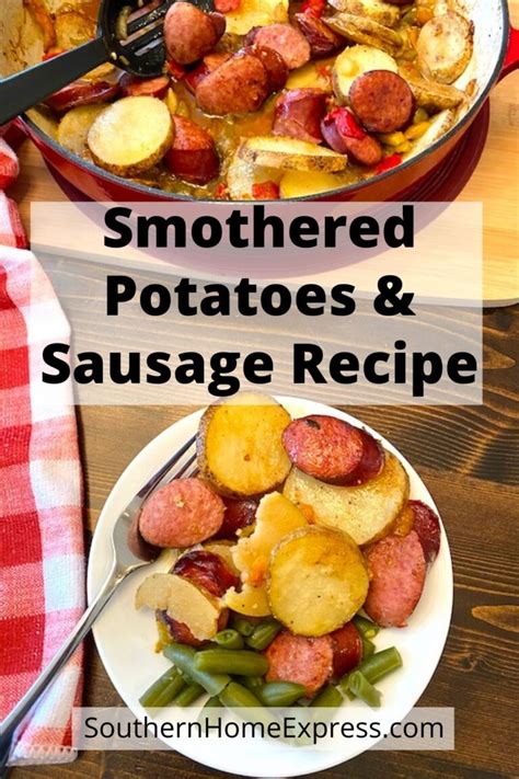 smothered-potatoes-and-sausage-recipe-southern image