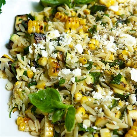 grilled-corn-zucchini-orzo-salad-italian-food-forever image