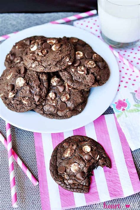 triple-chocolate-fudge-cookies-fivehearthome image