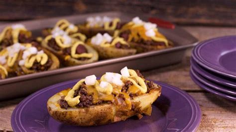 chili-cheese-dog-potato-skins-recipe-rachael-ray-show image