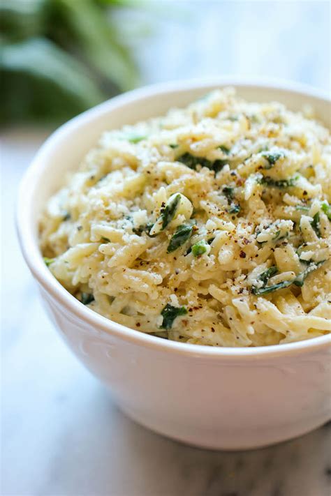 parmesan-and-spinach-orzo-damn-delicious image