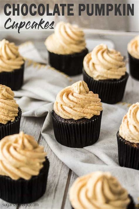 chocolate-pumpkin-cupcakes-with-pumpkin-spice-frosting image