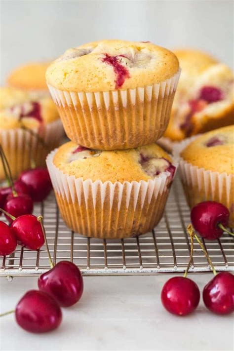 fresh-cherry-muffins-recipe-little-sunny-kitchen image