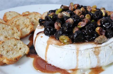 baked-brie-with-balsamic-cherries-pistachios image