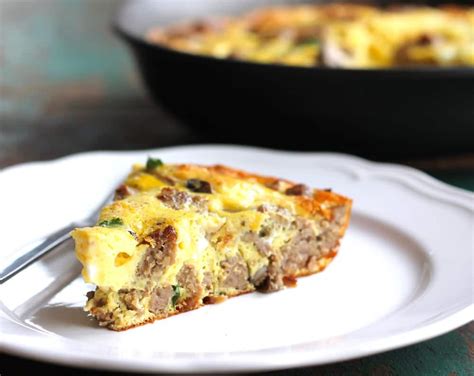 stupidly-easy-spinach-sausage-crustless-quiche-smile image