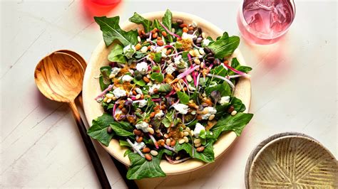 beans-and-greens-salad-with-cranberry-sumac-dressing image