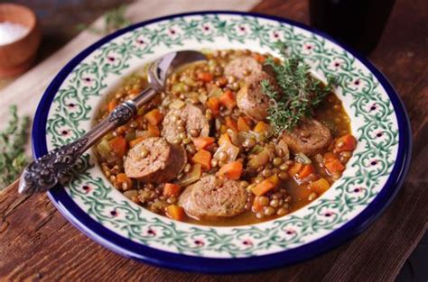 recipe-for-sausage-and-lentil-stew-with-thyme-the image