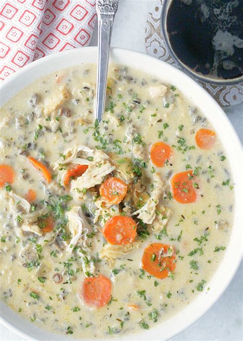 slow-cooker-beer-cheese-chicken-and-wild-rice-soup image