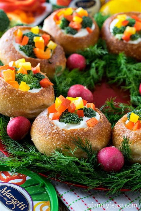 veggie-dip-bread-bowl-wreath-a-family-feast image