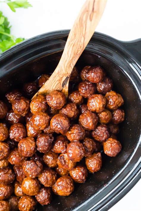 crockpot-meatballs-with-cherry-bourbon-sauce-rachel image
