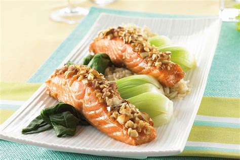 maple-baked-salmon-with-chopped-almonds image