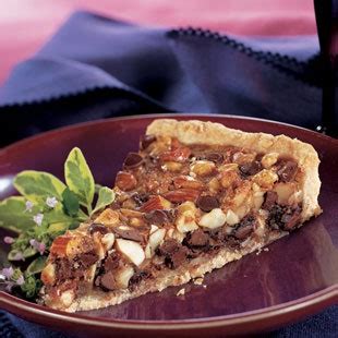 chocolate-and-mixed-nut-tart-in-cookie-crust image